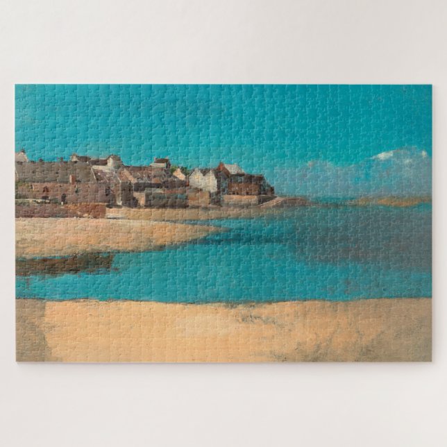Puzzle Pueblo junto al mar en Bretaña, por Odilon Redon (Horizontal)