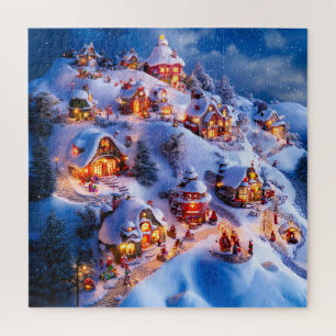 Puzzle Pueblo Navideño Caprichoso de Colinas Nevadas