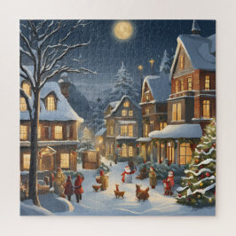 Puzzle Pueblo Navideño Nevado