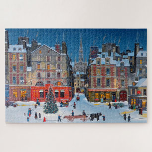 Puzzle Pueblo navideño vintage