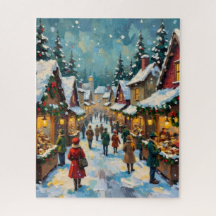 Puzzle Pueblo Navideño Vintage   Invierno Festivo 