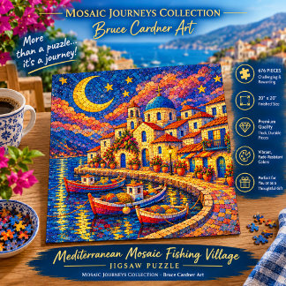Puzzle Pueblo pesquero mosaico mediterráneo
