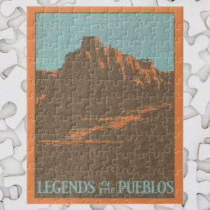 Puzzle Pueblos Taos Vintage de Nuevo México, Arte de cart