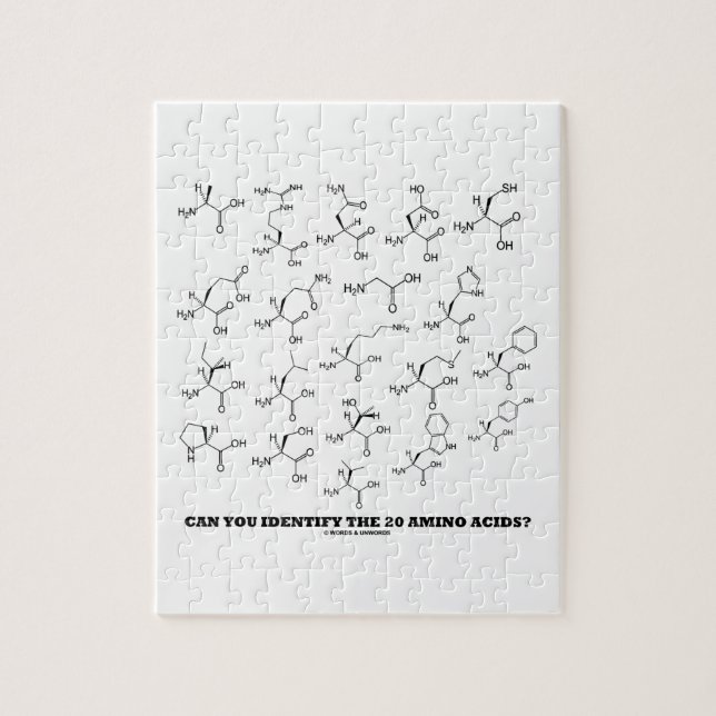 Puzzle ¿Puedes Identificar Los 20 Ácidos Amino? (Química) (Vertical)