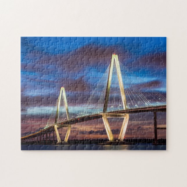 Puzzle Puente Arthur Ravenel De Noche (Horizontal)