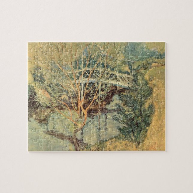 Puzzle Puente Blanco de Twachtman, Impresionismo Vintage (Horizontal)