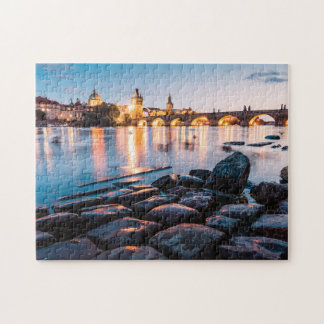 Puzzle Puente Charles, Praga al atardecer