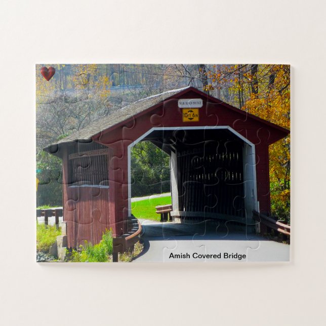 Puzzle Puente cubierto de Amish (Horizontal)