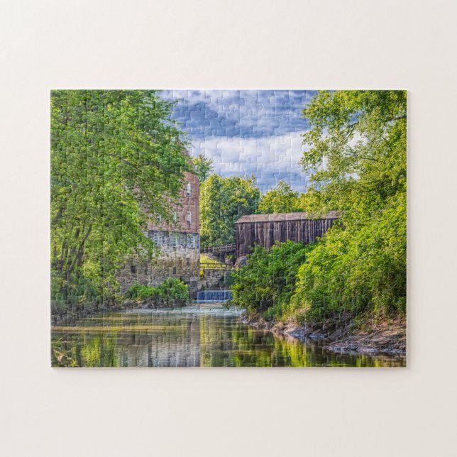 Puzzle Puente Cubierto De Bollinger Mill Y Burfordville (Horizontal)
