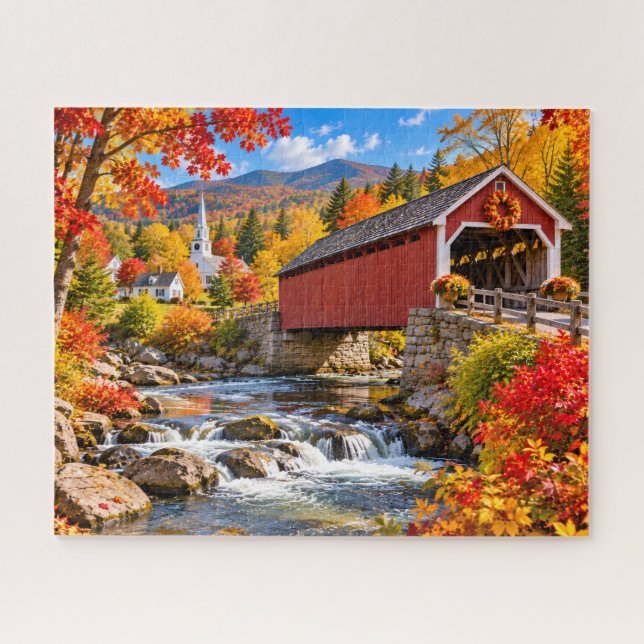 Puzzle Puente Cubierto de Otoño (Horizontal)