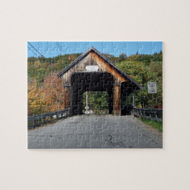 Puzzle Puente cubierto del río Squam Puente de New Hampsh (Horizontal)