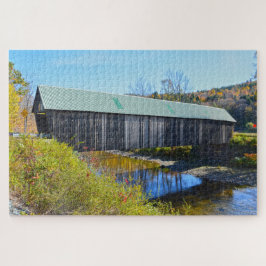 Puzzle Puente Cubierto Lincoln, Otoño, Woodstock, Vermont