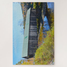 Puzzle Puente cubierto Lincoln, otoño, Woodstock, Vermont