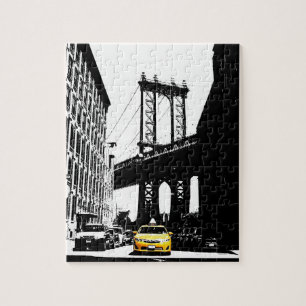 Puzzle Puente de Brooklyn de Nueva York Nyc Yellow Taxi