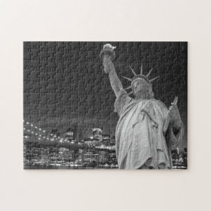 Puzzle Puente de Brooklyn y la estatua de la libertad