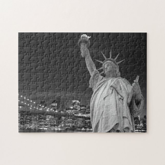Puzzle Puente de Brooklyn y la estatua de la libertad (Horizontal)