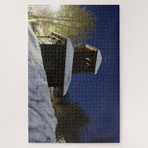 Puzzle "Puente de invierno bajo las estrellas - Paisaje n