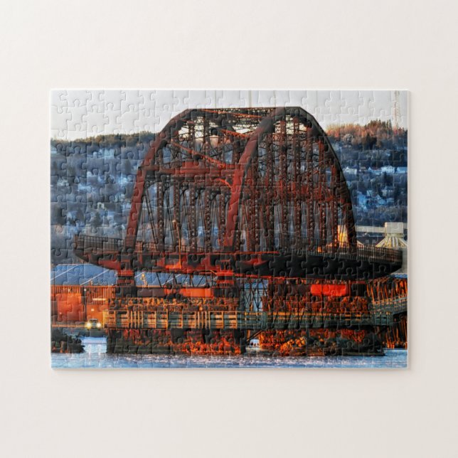 Puzzle Puente de la bahía de St. Louis Duluth Minnesota (Horizontal)