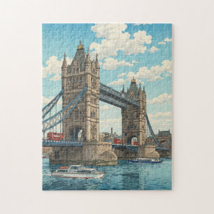 Puzzle Puente de la Torre de Londres Estampa Japonesa en