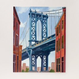 Puzzle Puente de Manhattan Pintura de la Ciudad de Nueva 