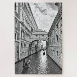 Puzzle Puente de Venecia en blanco y negro de suspiros co
