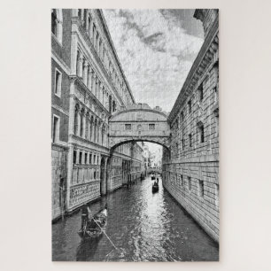 Puzzle Puente de Venecia en blanco y negro de suspiros co