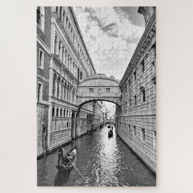 Puzzle Puente de Venecia en blanco y negro de suspiros co (Vertical)