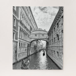 Puzzle Puente de Venecia en blanco y negro de suspiros co
