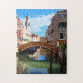 Puzzle Puente del Canal de Venecia y torre italiana, Ital