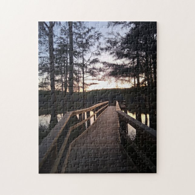 Puzzle Puente del Crepúsculo en el Bosque de Cipreses (Vertical)