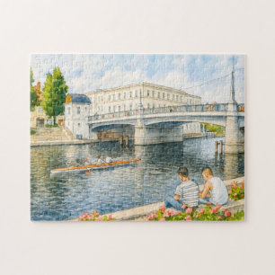 Puzzle Puente del milenio estilo aquarell havelland