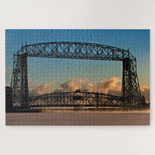 Puzzle Puente elevador aéreo Duluth Minnesota con humo de (Horizontal)