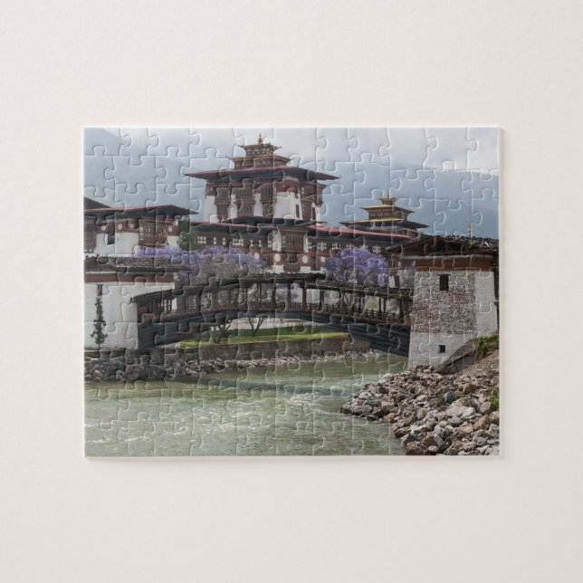 Puzzle Puente en cantidades cerca del palacio Punakha Dzo (Horizontal)