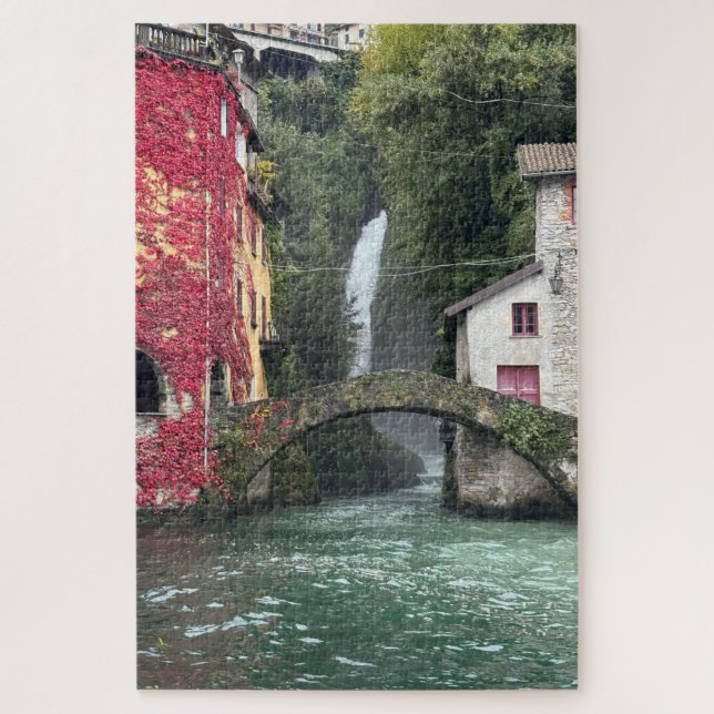 Puzzle Puente en el lago Como (Vertical)