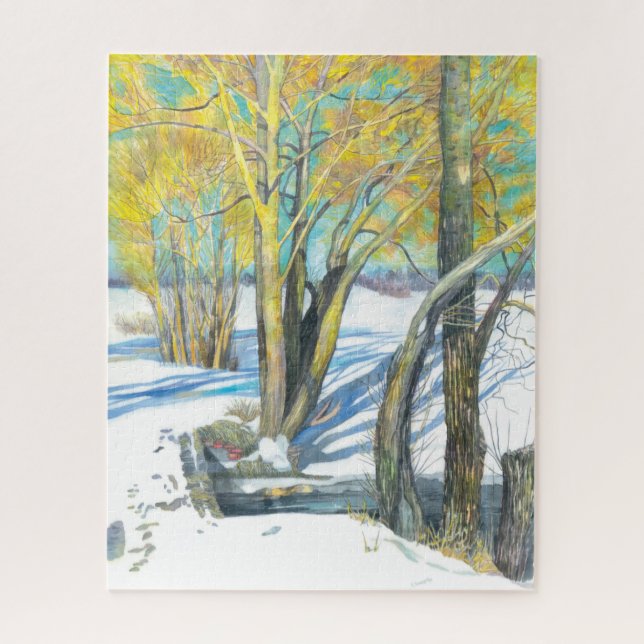 Puzzle puente en invierno (Vertical)