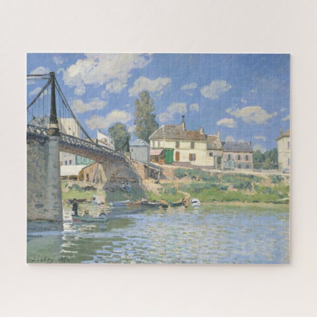 Puzzle Puente en Villeneu por Sisley Impresionist Paint (Horizontal)
