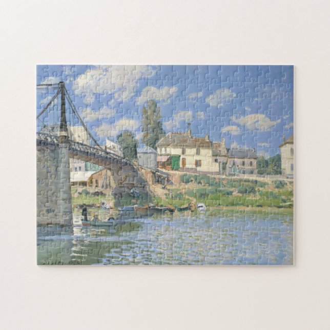 Puzzle Puente en Villeneu por Sisley Impresionist Paint (Horizontal)