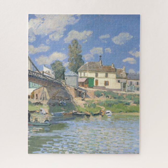 Puzzle Puente en Villeneu por Sisley Impresionist Paint (Vertical)