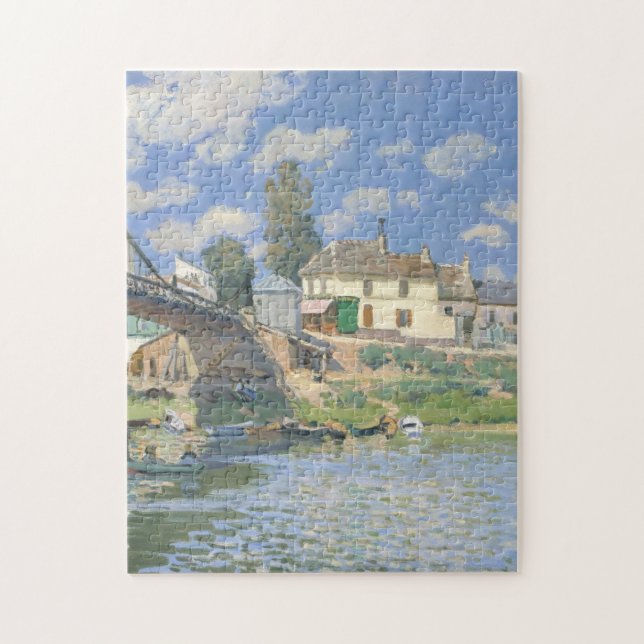 Puzzle Puente en Villeneu por Sisley Impresionist Paint (Vertical)