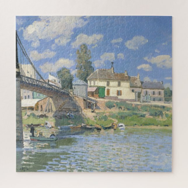 Puzzle Puente en Villeneu por Sisley Impresionist Paint (Vertical)