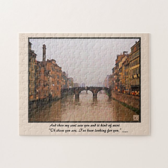 Puzzle Puente Florence con cita amorosa (Horizontal)