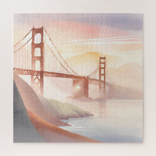 Puzzle Puente Golden Gate   Amanecer Hermoso Acuarela