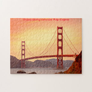 Puzzle Puente Golden Gate California. Saludos de Navidad
