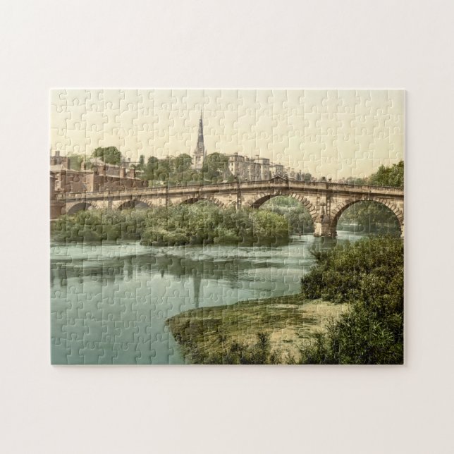 Puzzle Puente inglés, Shrewsbury, Shropshire, Inglaterra (Horizontal)