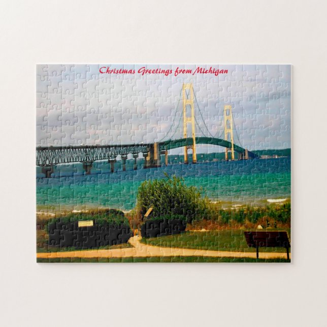 Puzzle Puente Mackinac Michigan. (Horizontal)