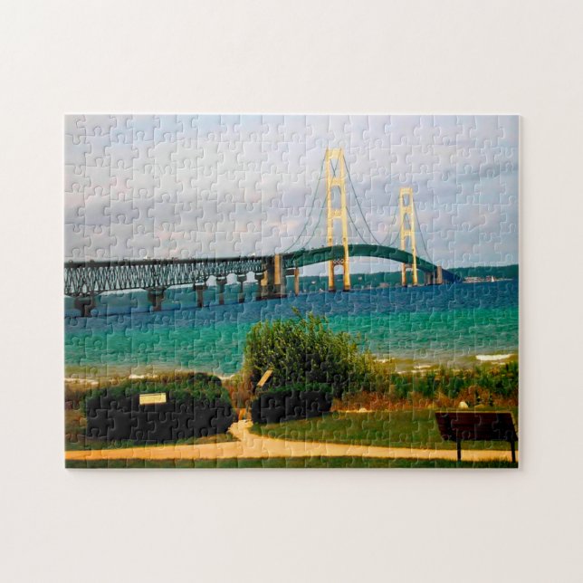 Puzzle Puente Mackinac Michigan. (Horizontal)