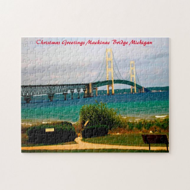 Puzzle Puente Mackinac Michigan. (Horizontal)