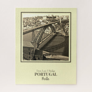 Puzzle Puente Porto sobre el río Douro, Portugal, sepia