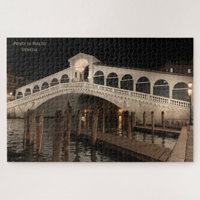 Puzzle Puente Rialto de noche - Ponte di Rialto - Venecia (Horizontal)
