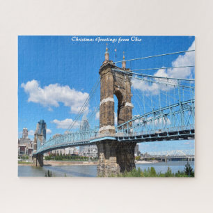 Puzzle Puente Roebling Ohio. Saludo de navidades